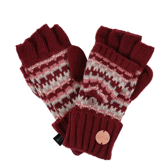 Kids' Baneberry Knitted Gloves Dark Pimento