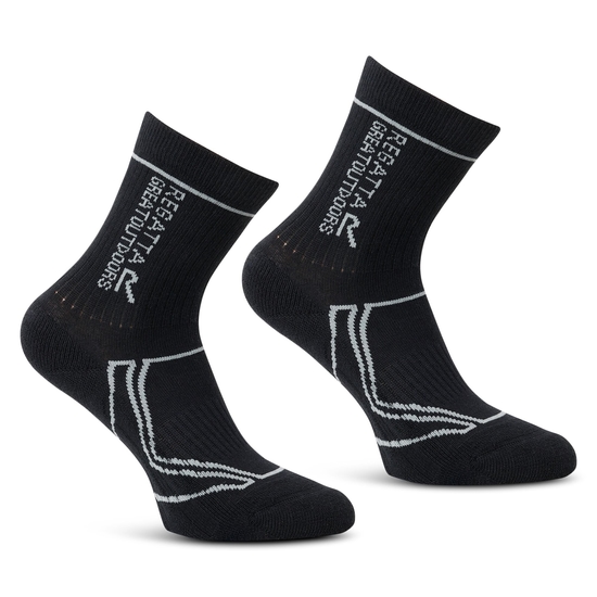 Kids 2 Season Coolmax Trek & Trail  Black Dark Steel