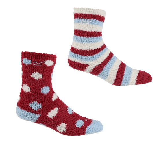 Kids 2 Pack Cosy Sock Cherry Pink