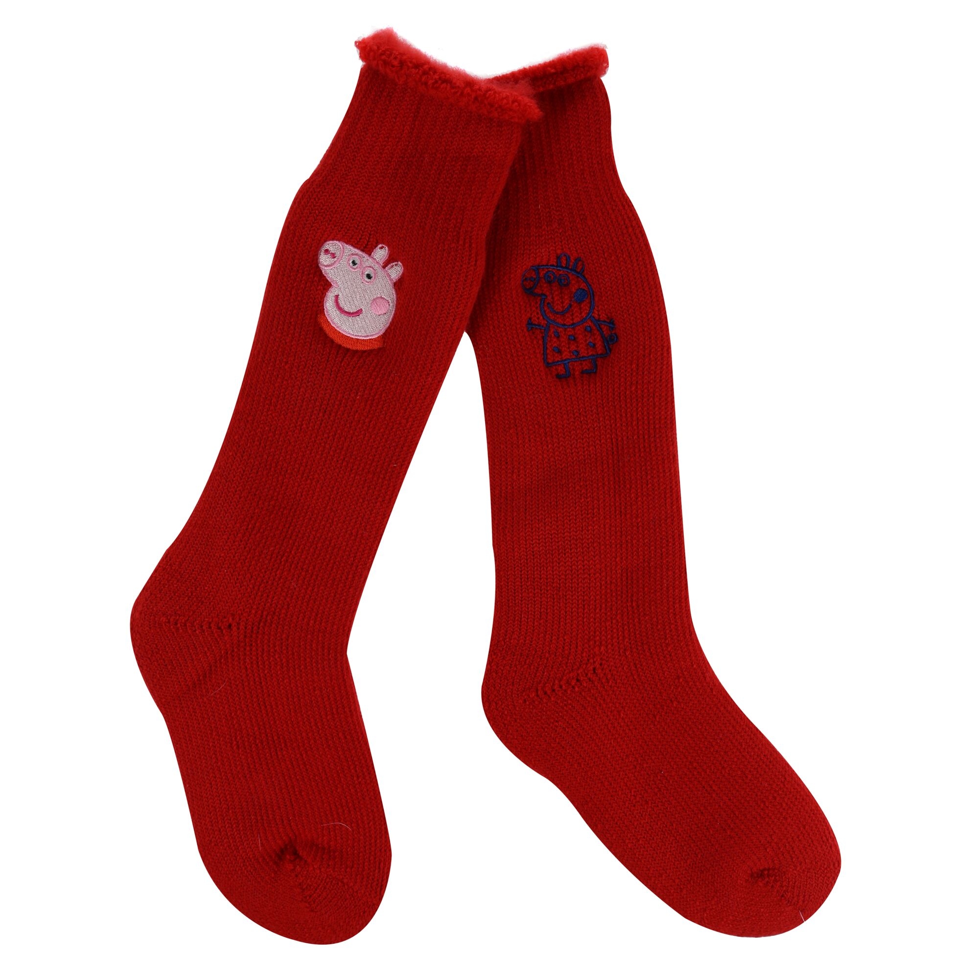 Regatta Kids’ 2 Pack Wellington Sock - Red UK Size 3-5.5