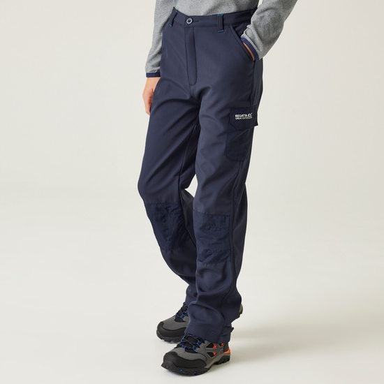 Kids Softshell Walking Trousers Navy