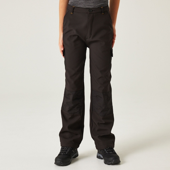 Kids Softshell Walking Trousers Black