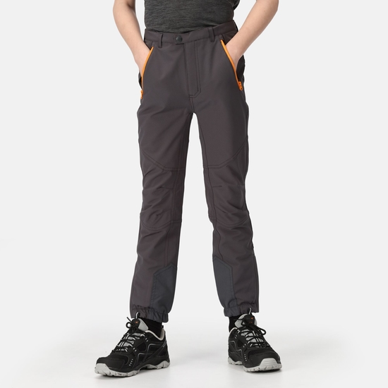 Kids' Tech Mountain Walking Trousers Seal Grey Apricot Crush