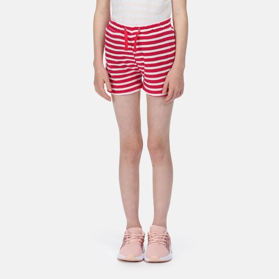 Kids' Dayana Towelling Shorts Pink Fusion White Stripe