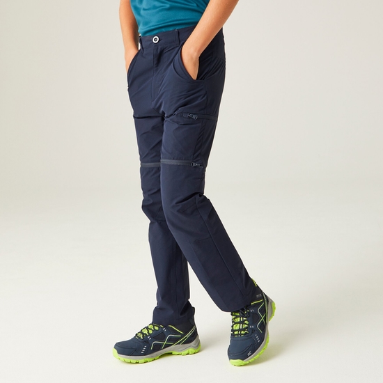 Kids' Highton Stretch Zip Off Walking Trousers Navy