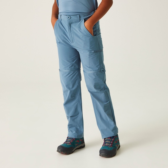 Kids' Highton Stretch Zip Off Walking Trousers Coronet Blue