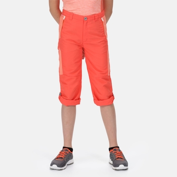 Kids' Sorcer V Mountain Walking Trousers Neon Peach Fusion Coral