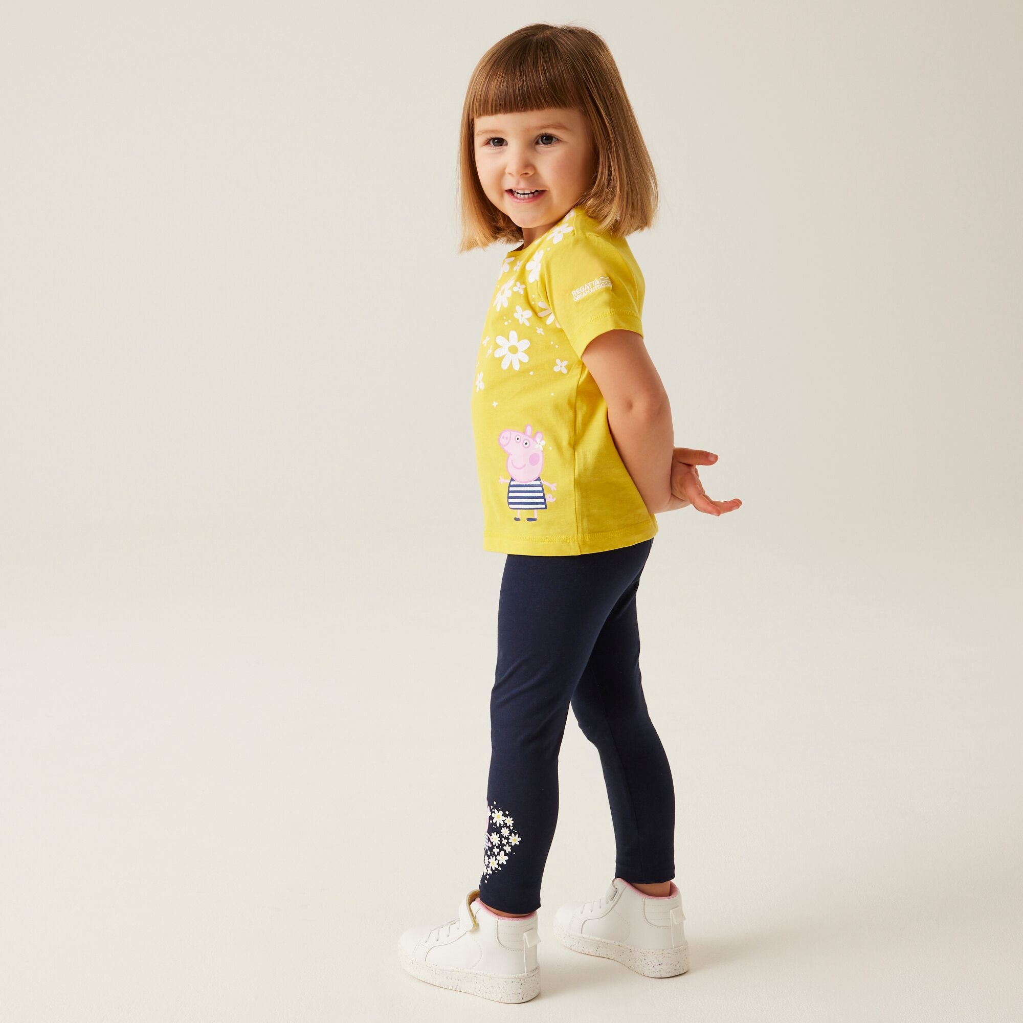 Regatta Dziecięce legginsy Peppa Set Maize Yellow Navy