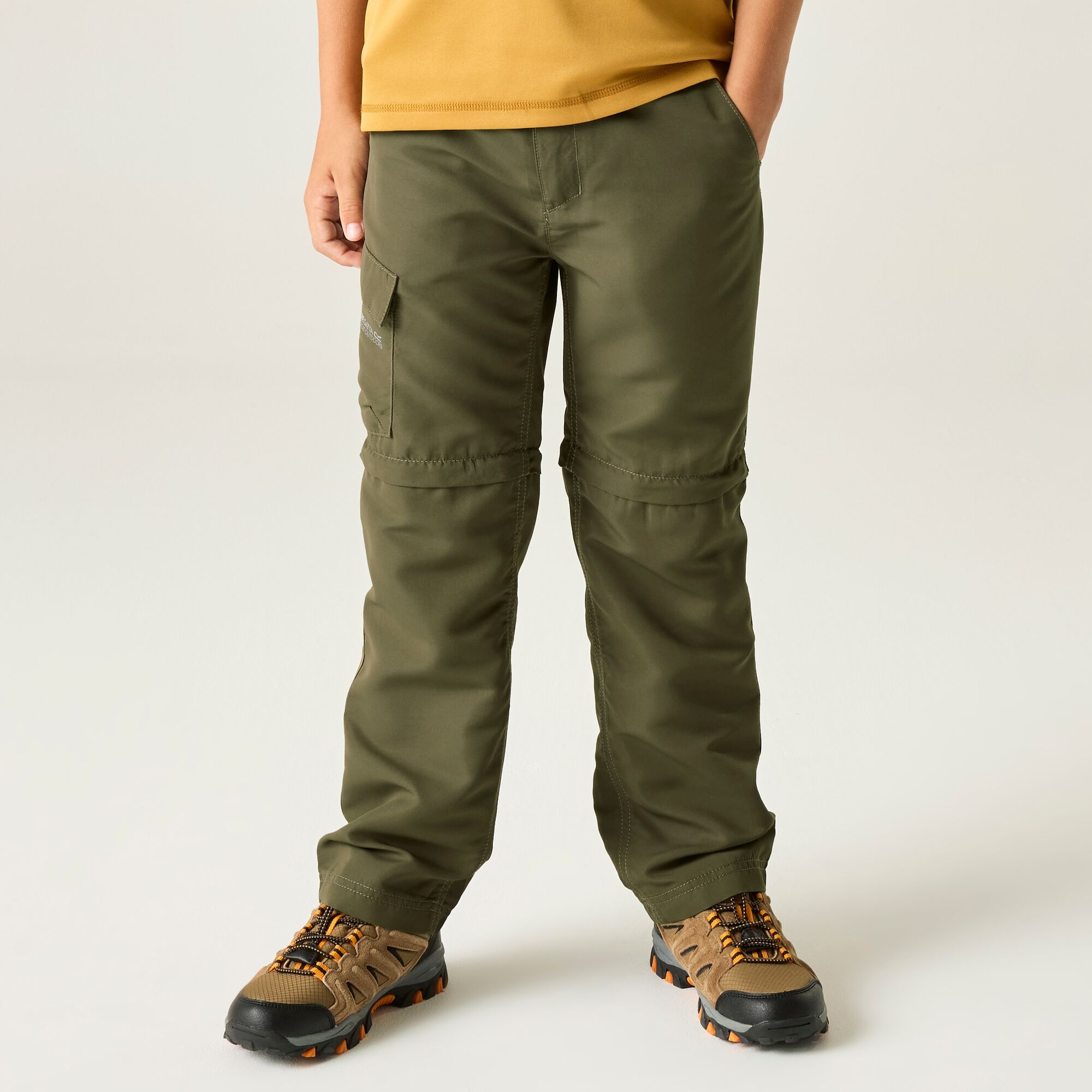 Regatta Spodnie dziecięce trekkingowe z odpinanymi nogawkami Sorcer III Brązowy