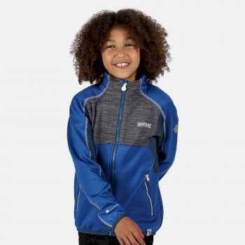 Kids' Oberon II Full Zip Softshell Stretch Midlayer Nautical Blue Seal Grey