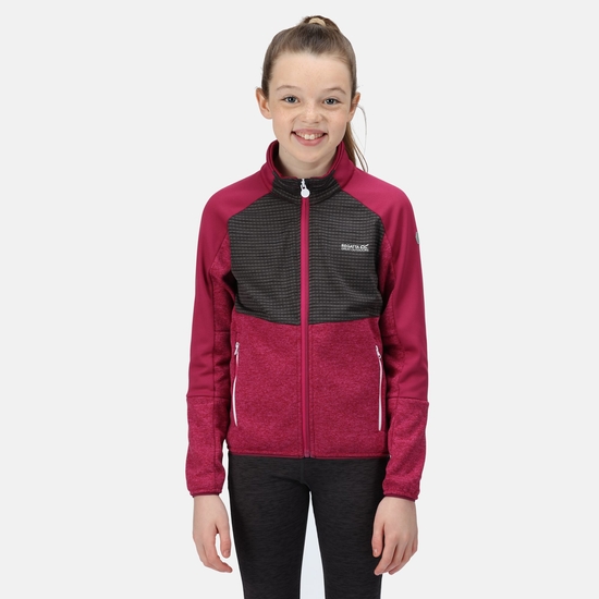 Kids' Oberon IV Softshell Jacket Fuchsia Ash Marl Raspberry Radiance