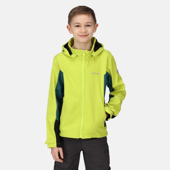Kids' Acidity V Softshell Jacket Bright Kiwi Pacific Green