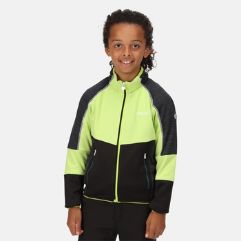Kids' Oberon V Softshell Jacket Bright Kiwi Black