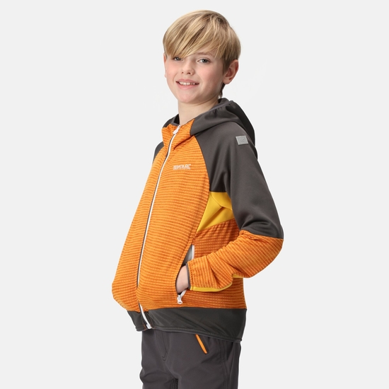 Kids' Prenton II Softshell Jacket Orange Pepper Californian Yellow