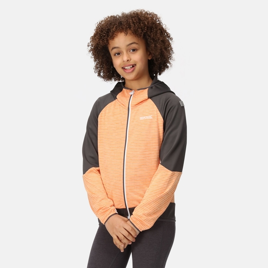 Kids' Prenton II Softshell Jacket Apricot Crush Seal Grey