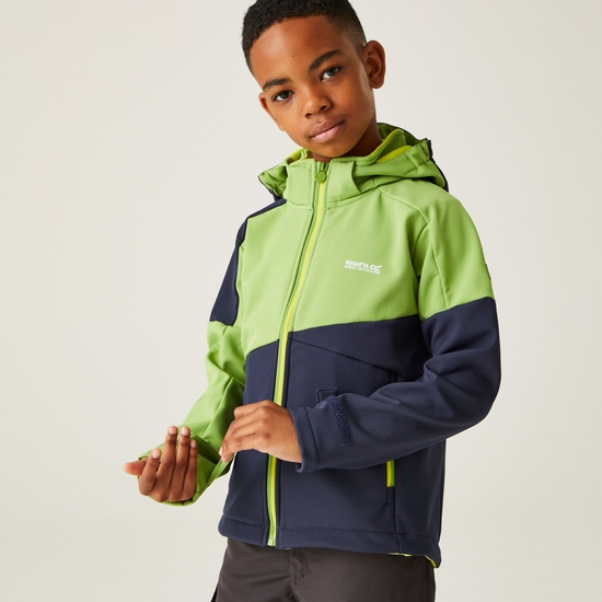 Kids' Acidity VII Softshell Jacket Piquant Green Navy