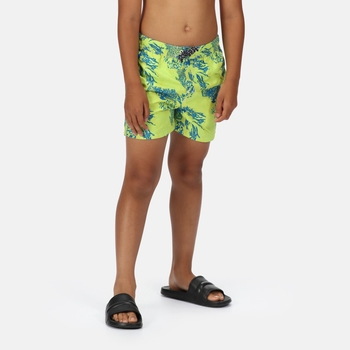 Kids' Skander II Swim Shorts Bright Kiwi Coral