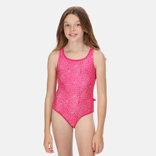 Kids' Tanvi Swimming Costume Pink Fusion Abstract Animal