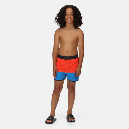 Kids' Sergio Swim Shorts Fiery Red Imperial Blue
