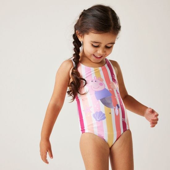 Dziecięcy strój kąpielowy jednoczęściowy Peppa Splash Paski