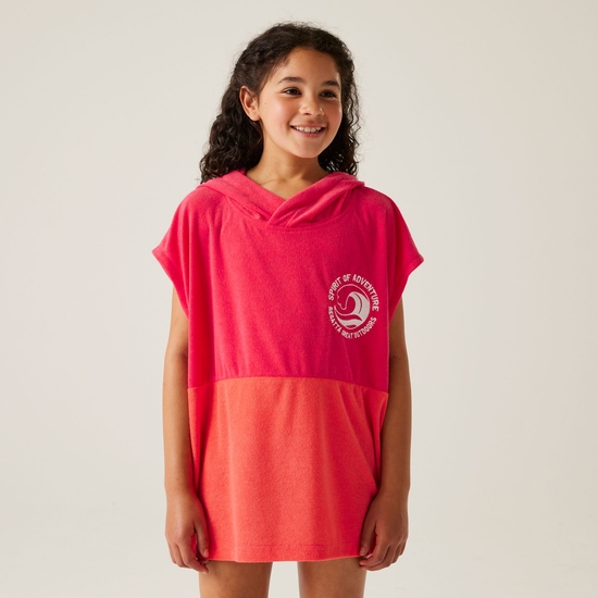Poncho de bain Towel Robe II pour enfant Rose