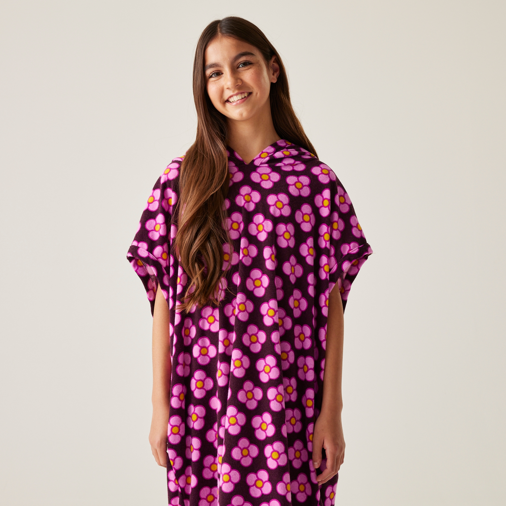 Regatta Orla Kiely - Dziewczęcy Ręcznik Plażowy Towelling Robe Czerwony, Rozmiar: 110-135 cm