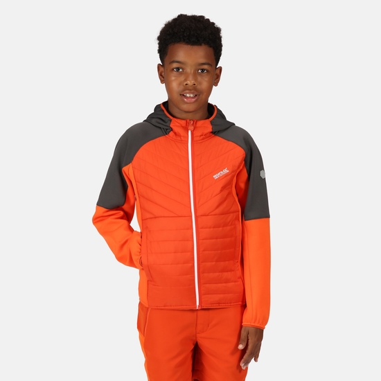 Kids' Kielder Hybrid VI Jacket Rusty Orange Slate Grey 