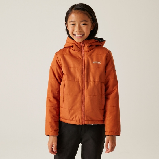 Kids' Kyrell Reversible Jacket Burnt Copper Black Camo