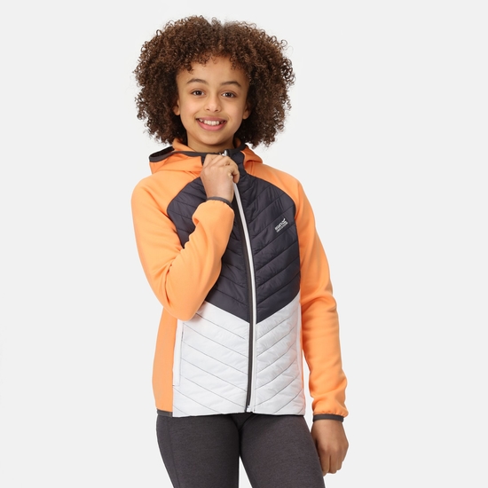 Kids' Kielder Hybrid VII Jacket Apricot Crush Seal Grey