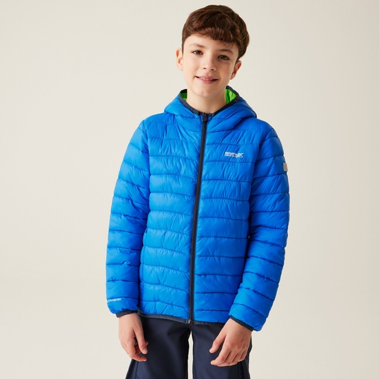 Kids' Hooded Marizion Padded Jacket Olympian Blue Green Flash