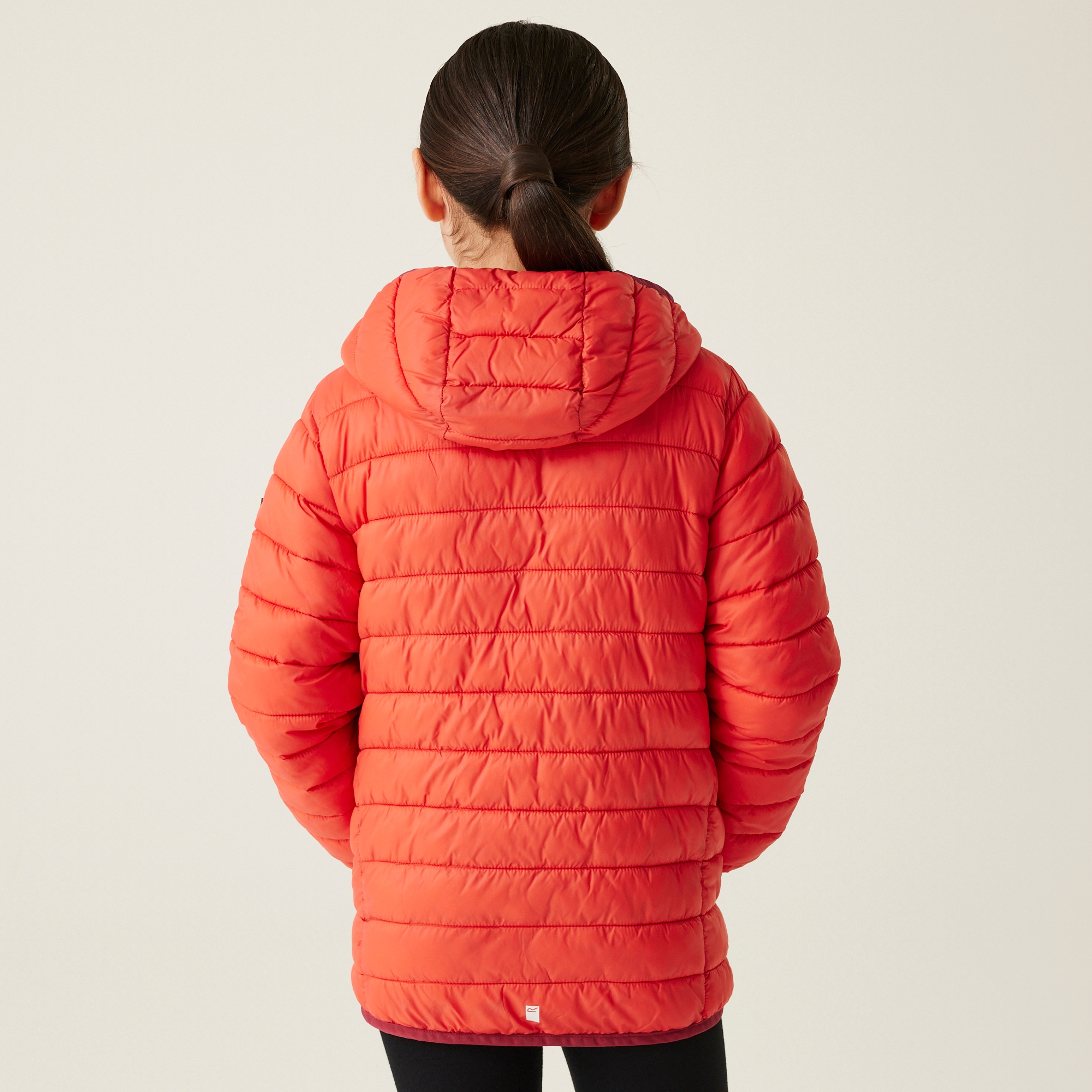 Regatta Kurtka dziecięca przejściowa ocieplana pikowana z kapturem Marizion Czerwony