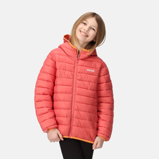 Kids' Hooded Marizion Baffled Jacket Mineral Red