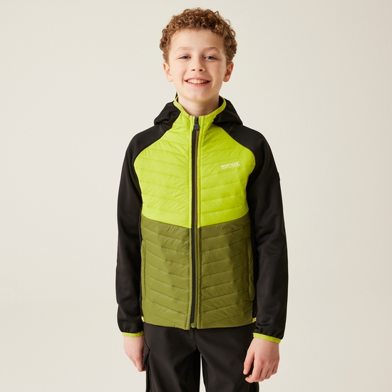 Kids' Kielder Hybrid VIII Jacket Black Citron Lime