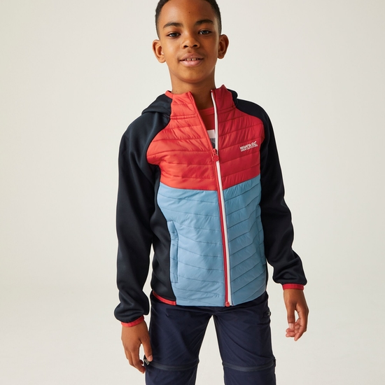 Kids' Kielder Hybrid VIII Jacket Navy Danger Red Coronet Blue