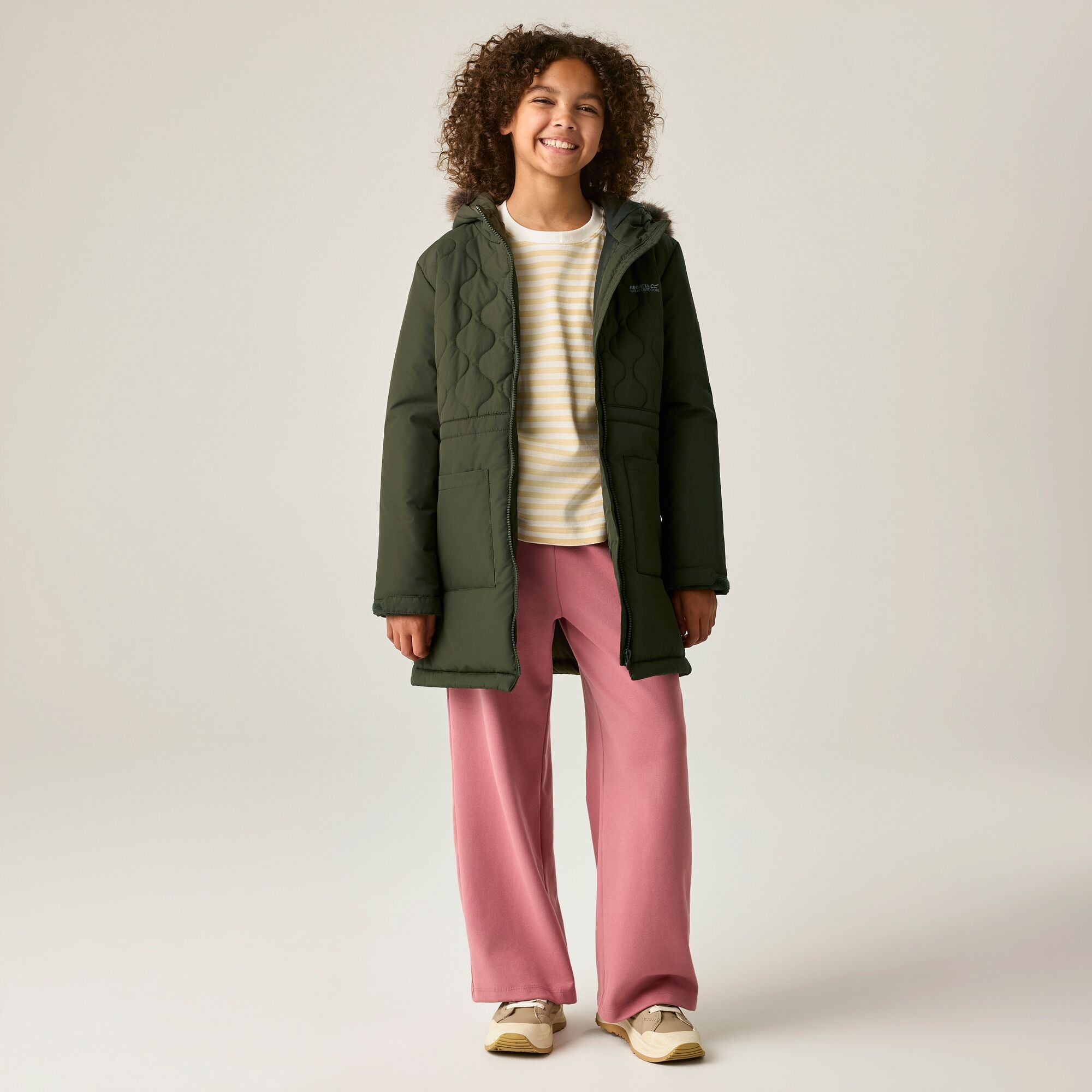 Regatta Kids’ Fabrizia Ii Quilted School Jacket - Green Size 3-4 Years