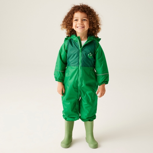 Kids Pobble Waterproof Puddle Suit Bubbles The Shark Hawaiian Blue Regatta UK