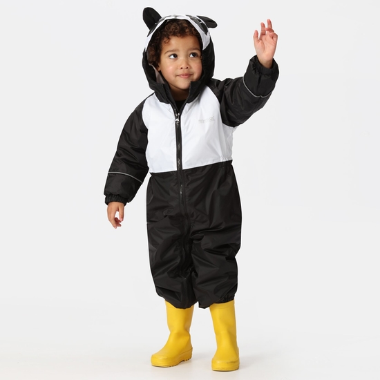 Kids' Mudplay III Waterproof Puddle Suit Black White Panda
