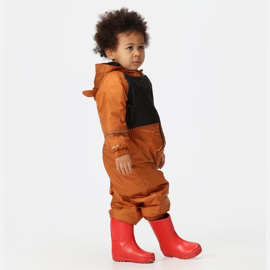 Kids' Mudplay III Waterproof Puddle Suit Copper Almond Black Bear