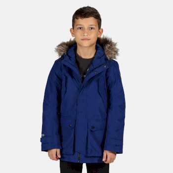Kids' Pazel Waterproof Insulated Fur Trimmed Hooded Parka Jacket Bright Royal