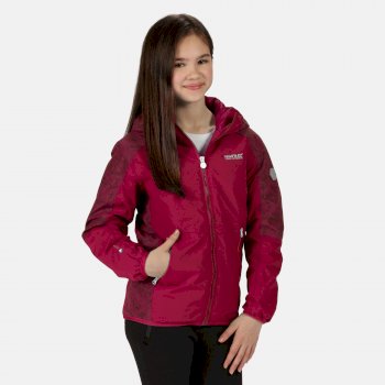 Kids' Volcanics IV Waterproof Insulated Reflective Hooded Walking Jacket Dark Cerise Beetroot
