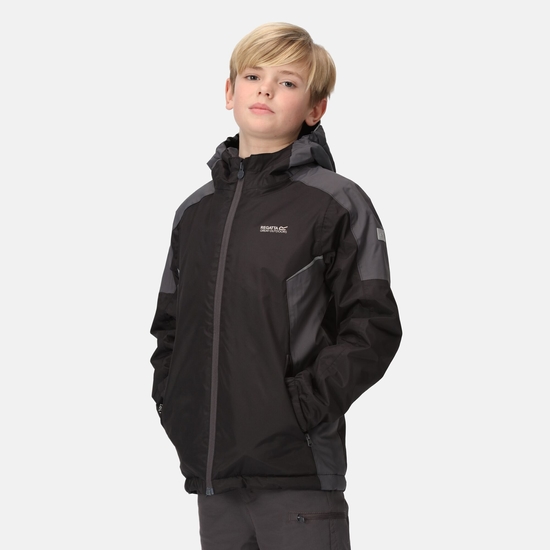 Kids' Hurdle IV Waterproof Insulated Jacket Black Seal Grey