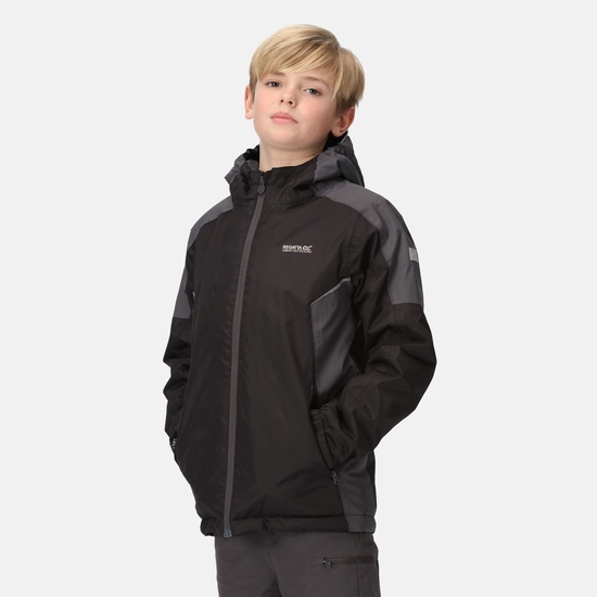 Hurdle IV Enfant Veste de marche chaude imperméable à capuche Noir