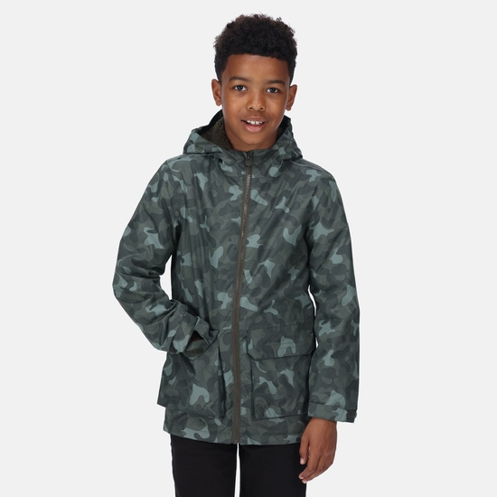 Kids' Salman Waterproof Insulated Jacket Dark Khaki Multi Camo