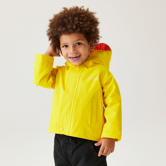 Kids' Dino Waterproof Winter Jacket Bright Yellow Duck