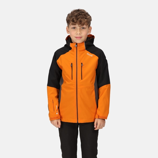 Kids' Hydrate VII 3-In-1 Waterproof Jacket Autumn Maple Black Dark Grey