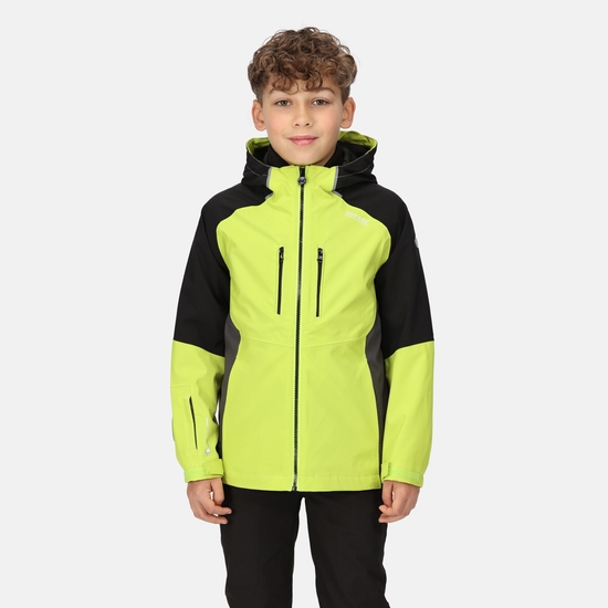 Kids' Hydrate VII 3-In-1 Waterproof Jacket Bright Kiwi Black