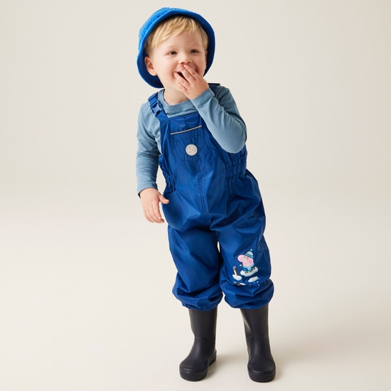 Kids' Peppa Lined Waterproof Dungeree Space Blue