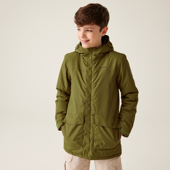 Kids' Farbank Waterproof Jacket Nephrite Green Black