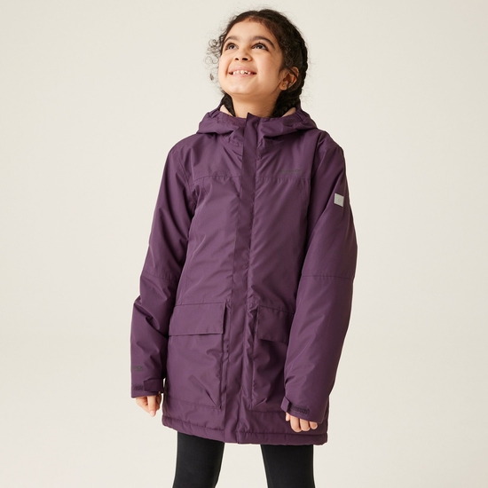 Kids' Farbank Waterproof Jacket Deep Plum Warm Taupe