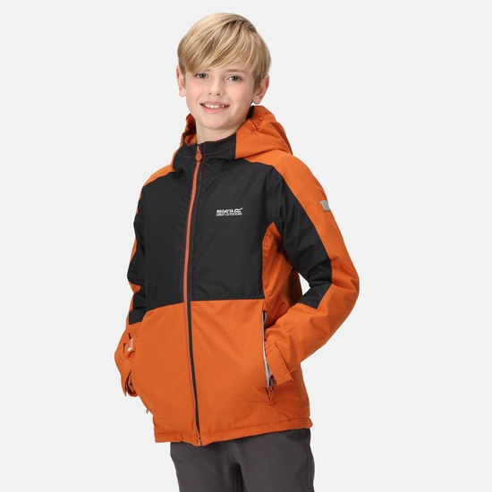 Kids' Beamz III Waterproof Jacket Burnt Copper Black